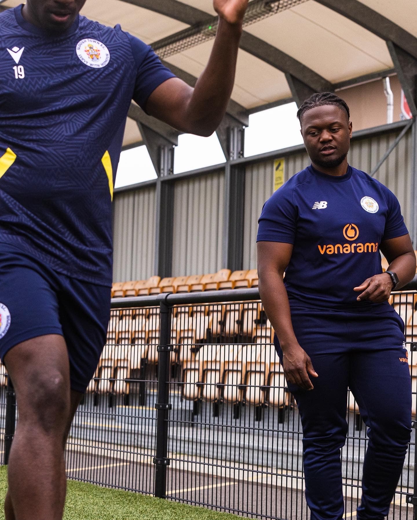 Chiko Mvula Physiotherapist at Carter & George Clinic pictured as Head Physio for Slough FC working with the team.